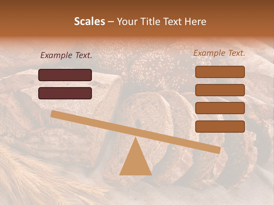 Sliced Country-Styled Brown Bread Baton And Rye Spikes On The Canvas Tablecloth With Bread Loafs Assortment PowerPoint Template