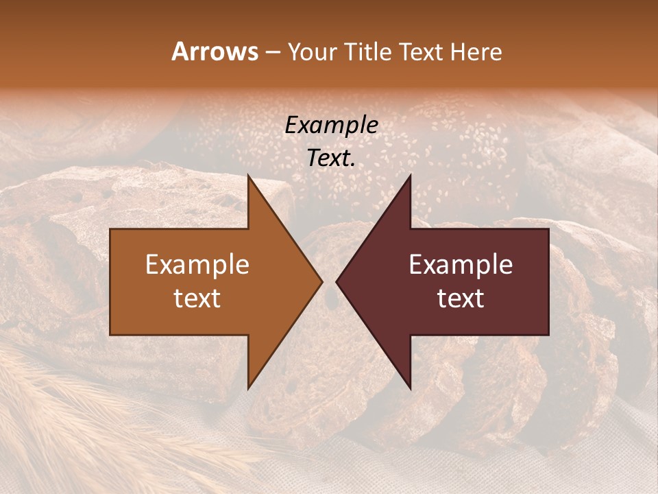 Sliced Country-Styled Brown Bread Baton And Rye Spikes On The Canvas Tablecloth With Bread Loafs Assortment PowerPoint Template