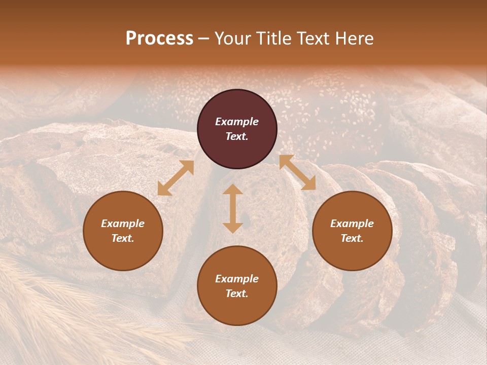 Sliced Country-Styled Brown Bread Baton And Rye Spikes On The Canvas Tablecloth With Bread Loafs Assortment PowerPoint Template