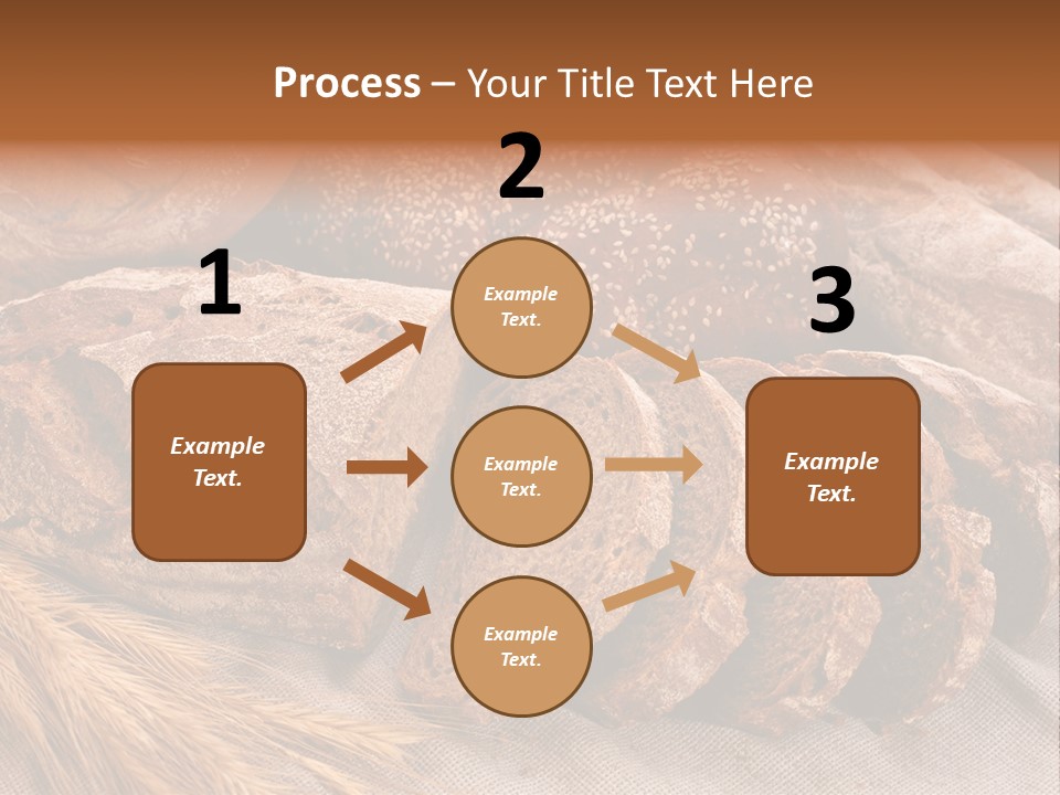 Sliced Country-Styled Brown Bread Baton And Rye Spikes On The Canvas Tablecloth With Bread Loafs Assortment PowerPoint Template