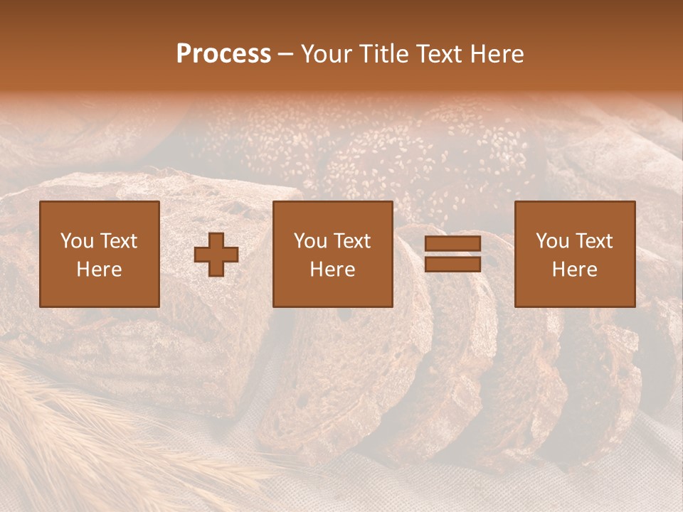 Sliced Country-Styled Brown Bread Baton And Rye Spikes On The Canvas Tablecloth With Bread Loafs Assortment PowerPoint Template