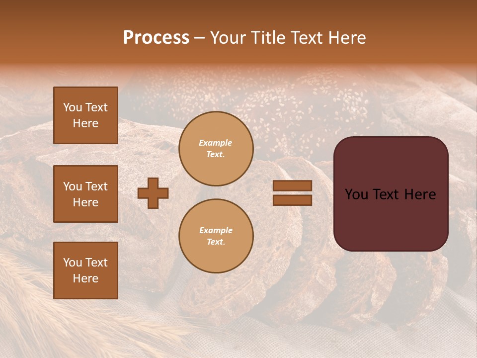 Sliced Country-Styled Brown Bread Baton And Rye Spikes On The Canvas Tablecloth With Bread Loafs Assortment PowerPoint Template
