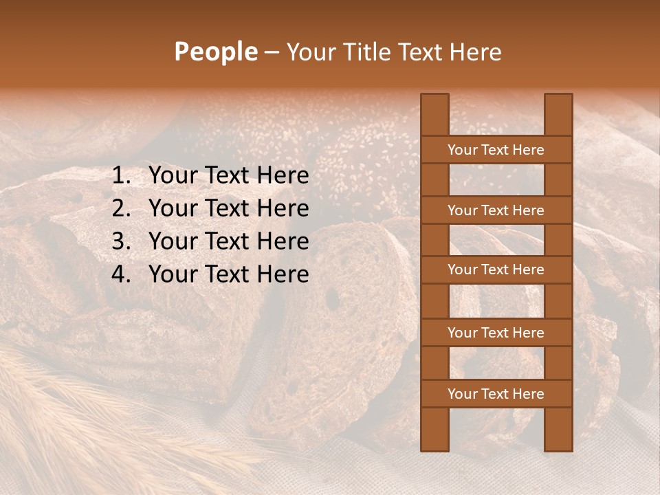 Sliced Country-Styled Brown Bread Baton And Rye Spikes On The Canvas Tablecloth With Bread Loafs Assortment PowerPoint Template