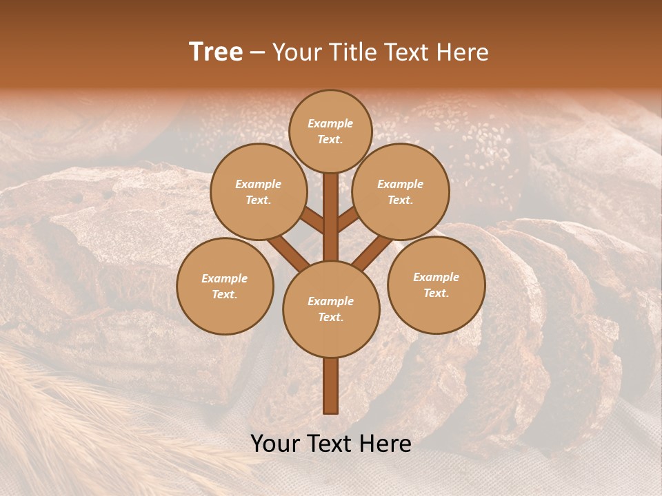 Sliced Country-Styled Brown Bread Baton And Rye Spikes On The Canvas Tablecloth With Bread Loafs Assortment PowerPoint Template