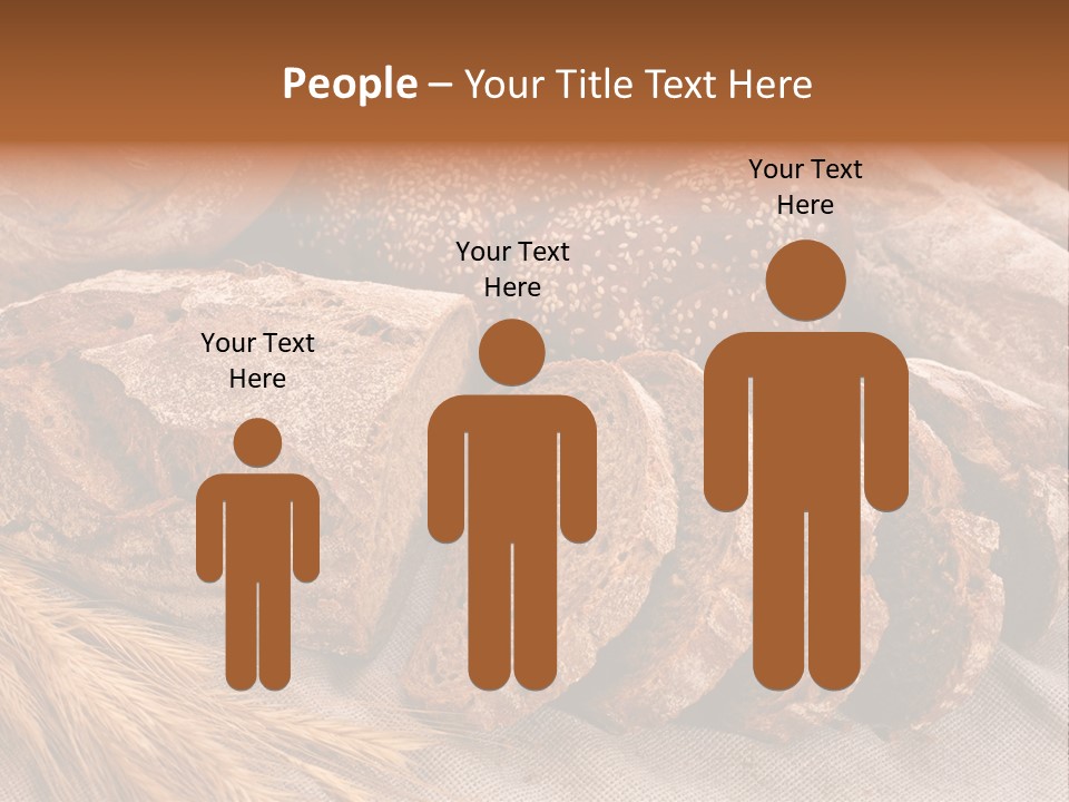 Sliced Country-Styled Brown Bread Baton And Rye Spikes On The Canvas Tablecloth With Bread Loafs Assortment PowerPoint Template