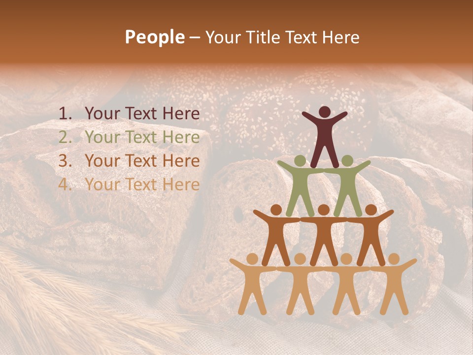 Sliced Country-Styled Brown Bread Baton And Rye Spikes On The Canvas Tablecloth With Bread Loafs Assortment PowerPoint Template