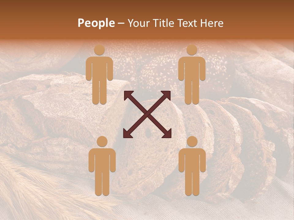 Sliced Country-Styled Brown Bread Baton And Rye Spikes On The Canvas Tablecloth With Bread Loafs Assortment PowerPoint Template