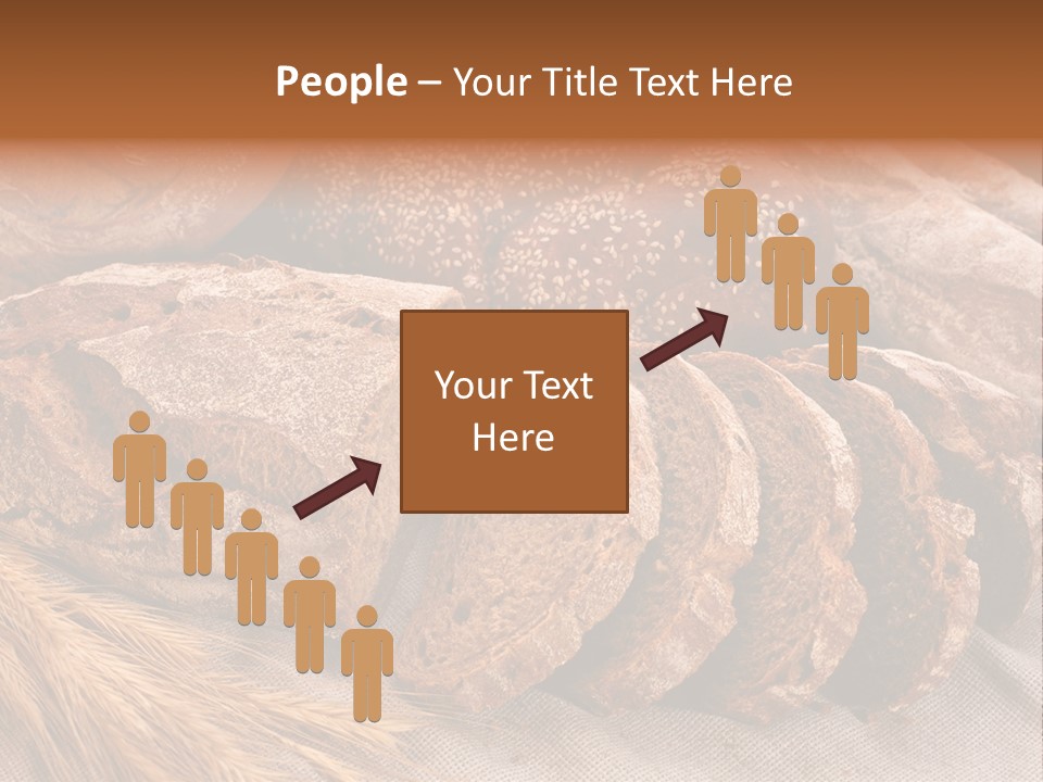 Sliced Country-Styled Brown Bread Baton And Rye Spikes On The Canvas Tablecloth With Bread Loafs Assortment PowerPoint Template