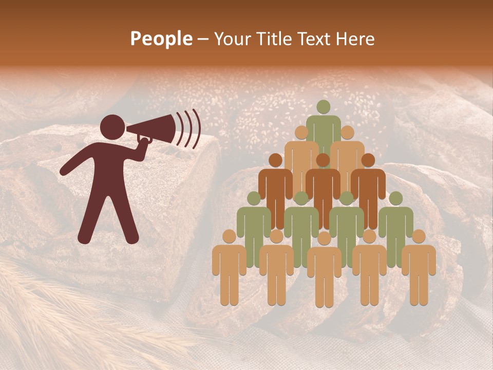 Sliced Country-Styled Brown Bread Baton And Rye Spikes On The Canvas Tablecloth With Bread Loafs Assortment PowerPoint Template