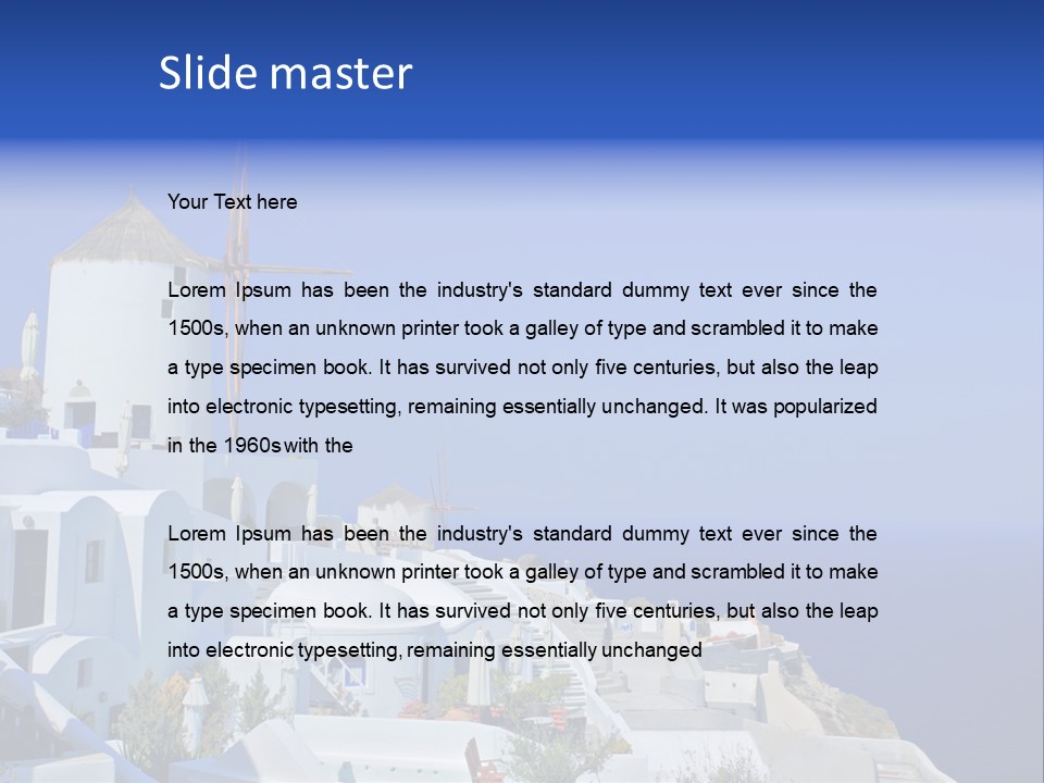 Windmill On Santorini Island, Greece PowerPoint Template