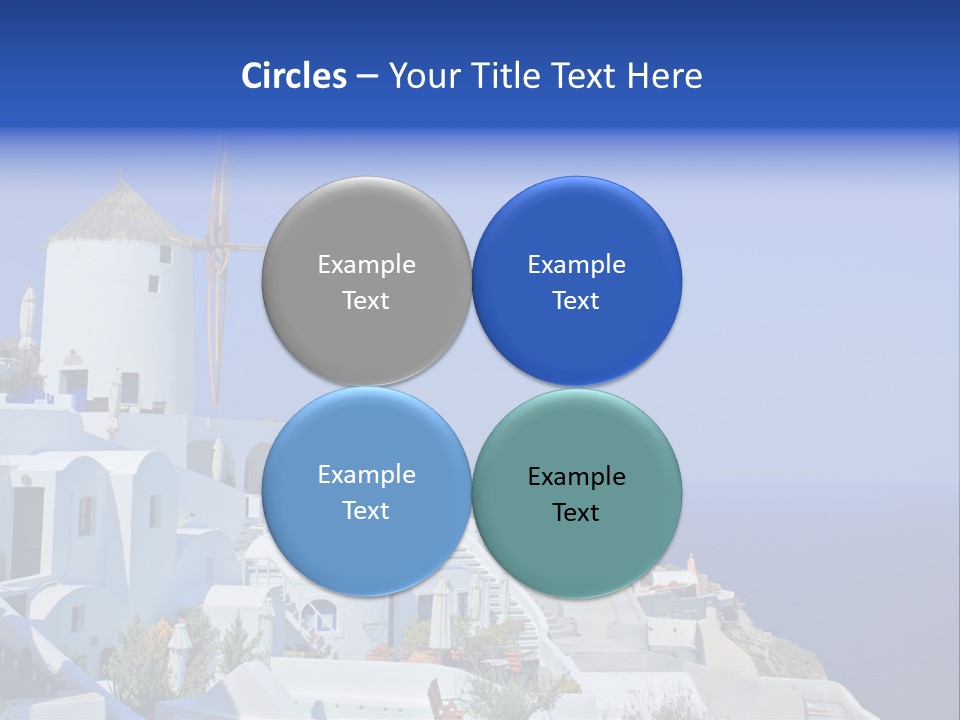 Windmill On Santorini Island, Greece PowerPoint Template