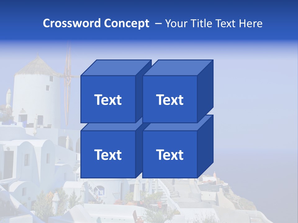 Windmill On Santorini Island, Greece PowerPoint Template