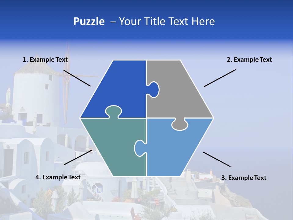 Windmill On Santorini Island, Greece PowerPoint Template
