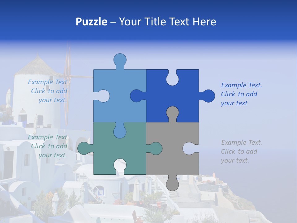 Windmill On Santorini Island, Greece PowerPoint Template