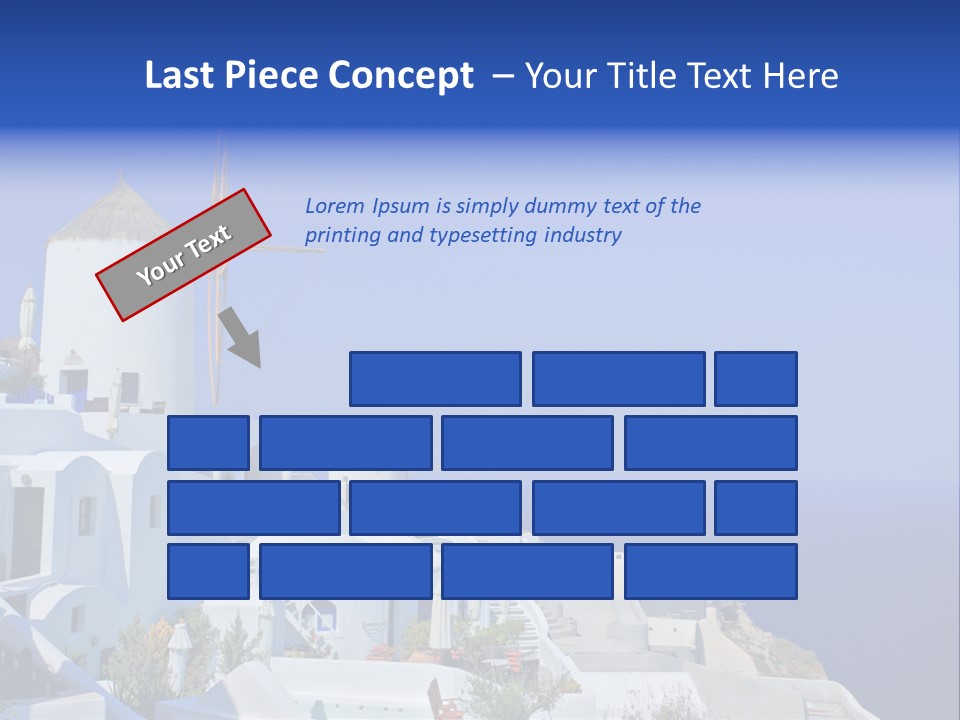 Windmill On Santorini Island, Greece PowerPoint Template