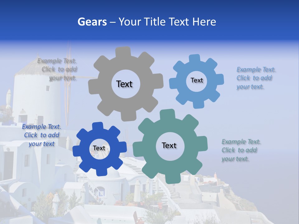 Windmill On Santorini Island, Greece PowerPoint Template