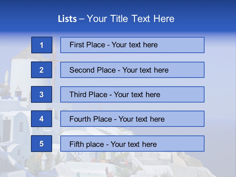 Windmill On Santorini Island, Greece PowerPoint Template