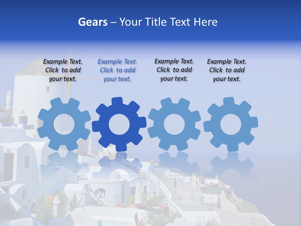 Windmill On Santorini Island, Greece PowerPoint Template