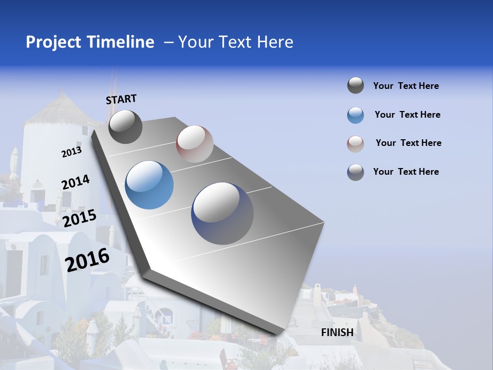 Windmill On Santorini Island, Greece PowerPoint Template