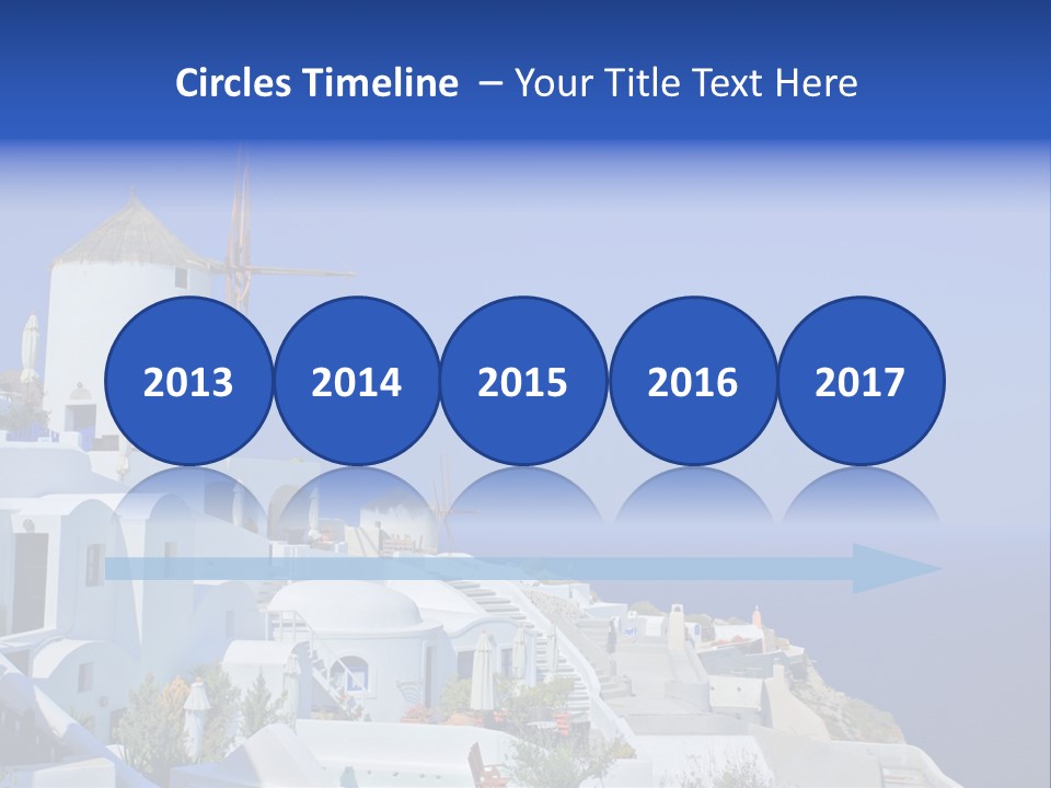 Windmill On Santorini Island, Greece PowerPoint Template