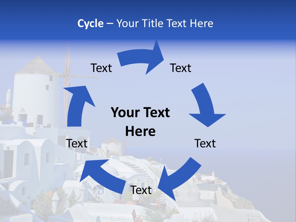 Windmill On Santorini Island, Greece PowerPoint Template