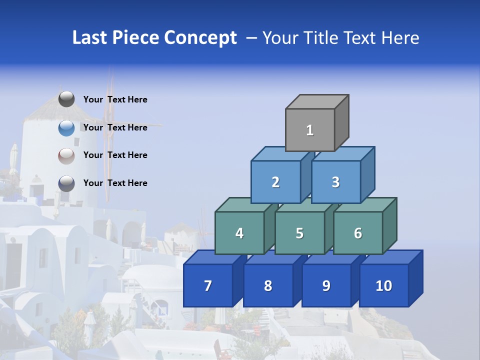Windmill On Santorini Island, Greece PowerPoint Template