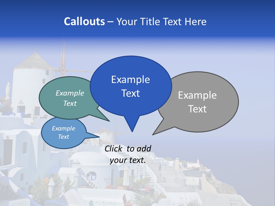 Windmill On Santorini Island, Greece PowerPoint Template