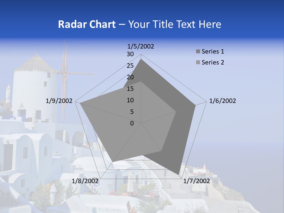 Windmill On Santorini Island, Greece PowerPoint Template