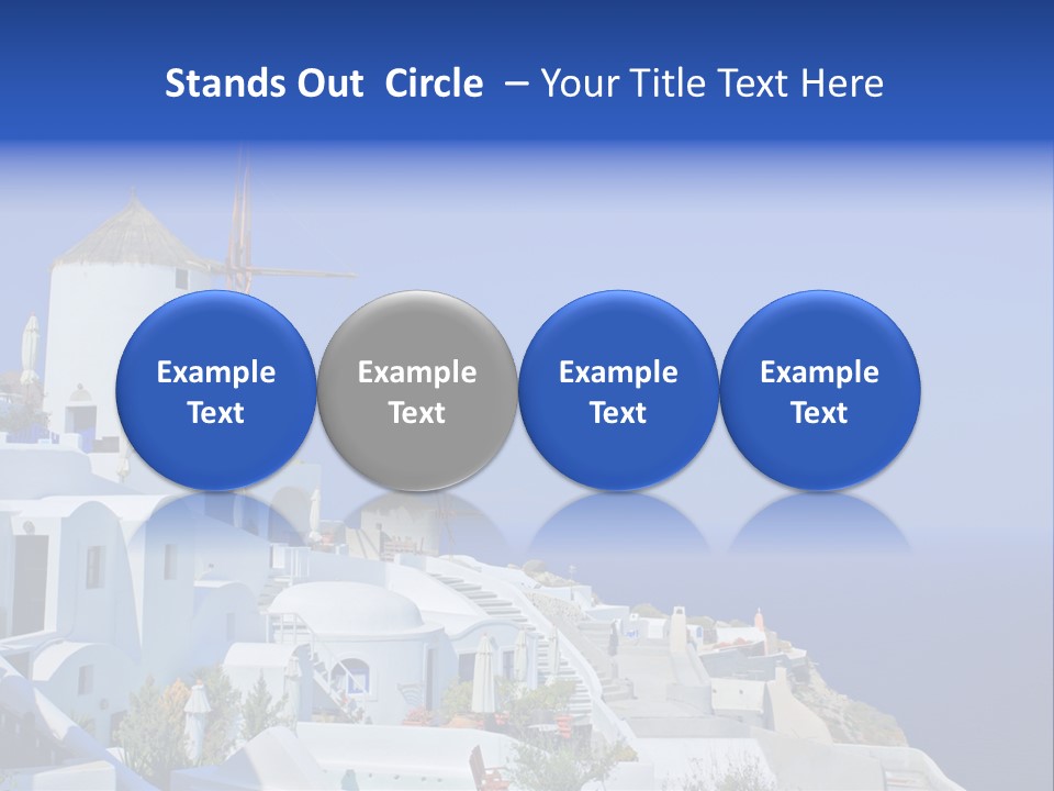 Windmill On Santorini Island, Greece PowerPoint Template