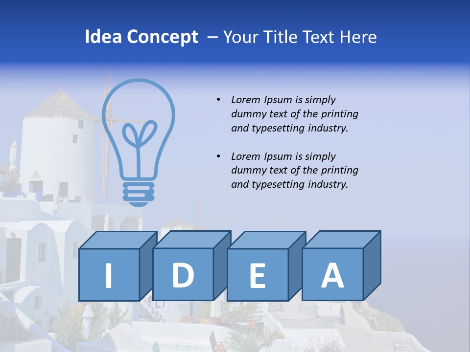 Windmill On Santorini Island, Greece PowerPoint Template