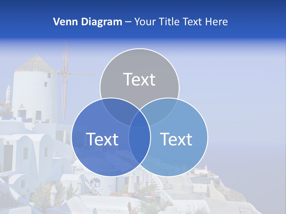 Windmill On Santorini Island, Greece PowerPoint Template