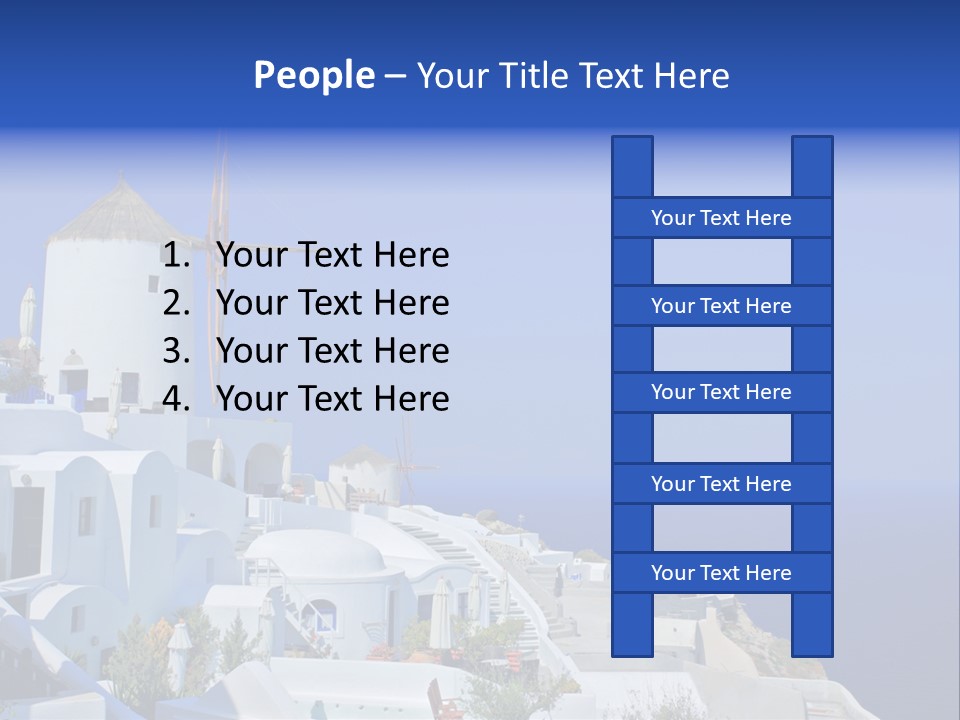 Windmill On Santorini Island, Greece PowerPoint Template