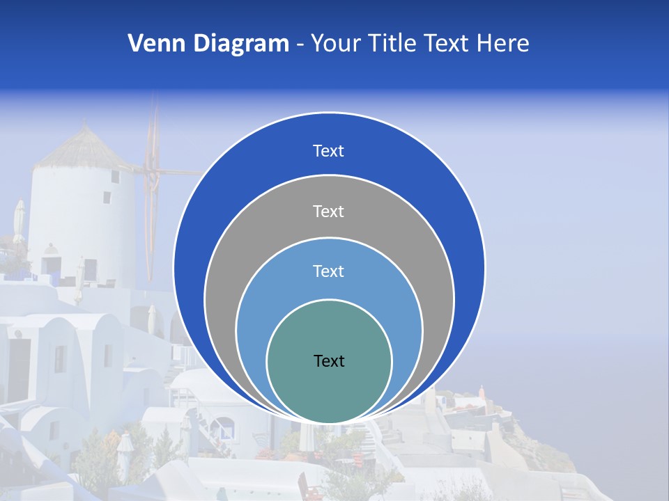Windmill On Santorini Island, Greece PowerPoint Template