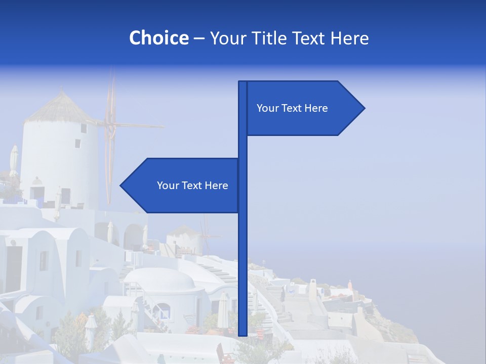 Windmill On Santorini Island, Greece PowerPoint Template