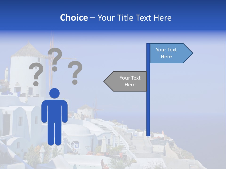 Windmill On Santorini Island, Greece PowerPoint Template