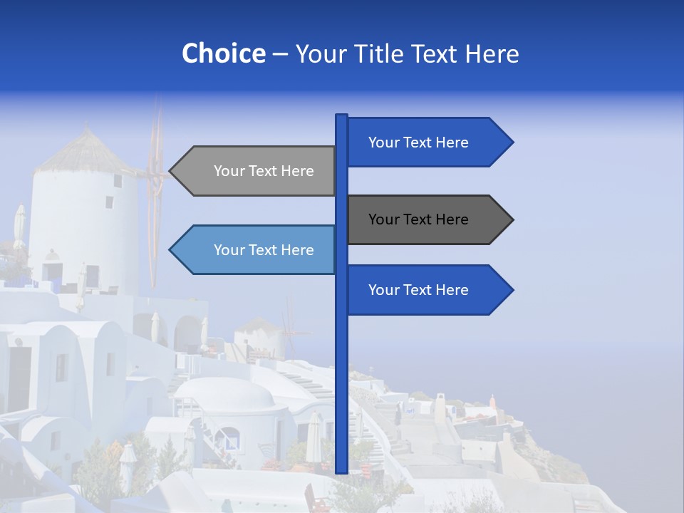 Windmill On Santorini Island, Greece PowerPoint Template