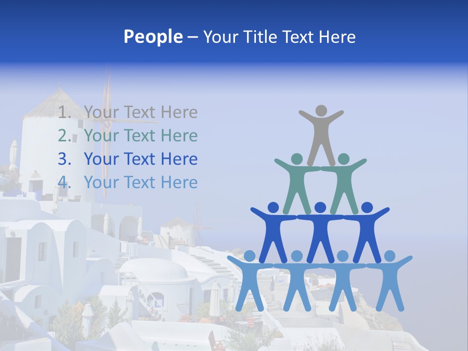 Windmill On Santorini Island, Greece PowerPoint Template