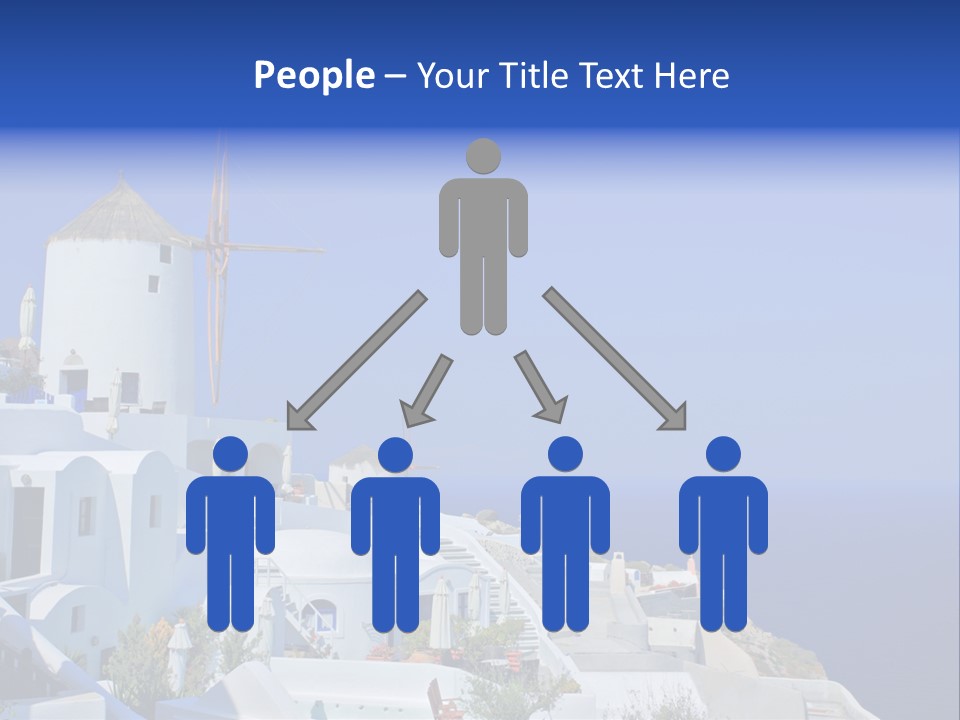 Windmill On Santorini Island, Greece PowerPoint Template