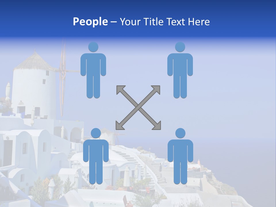 Windmill On Santorini Island, Greece PowerPoint Template