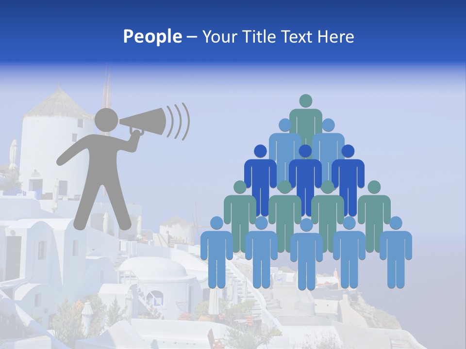 Windmill On Santorini Island, Greece PowerPoint Template