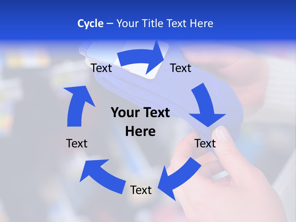 In Shop Hands Hold Socks With Space For Text PowerPoint Template