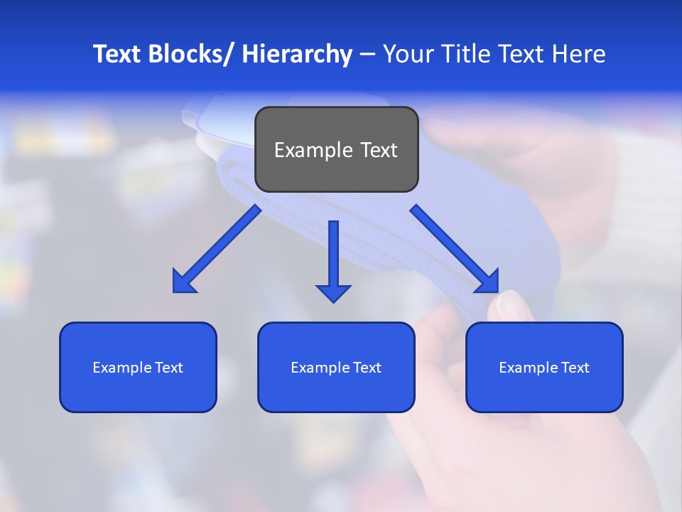 In Shop Hands Hold Socks With Space For Text PowerPoint Template