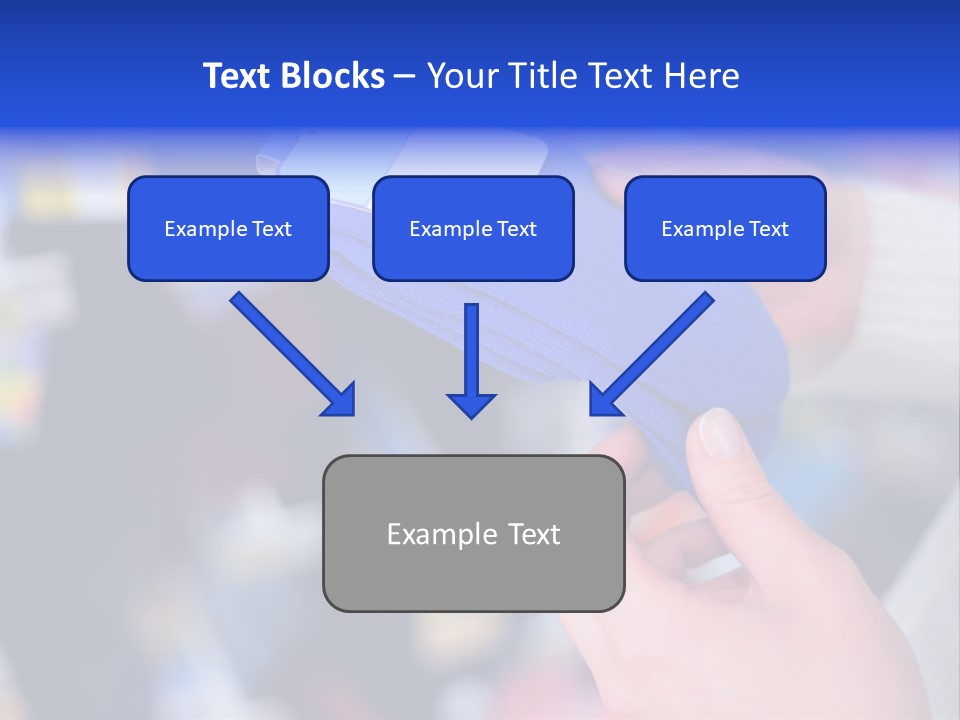 In Shop Hands Hold Socks With Space For Text PowerPoint Template