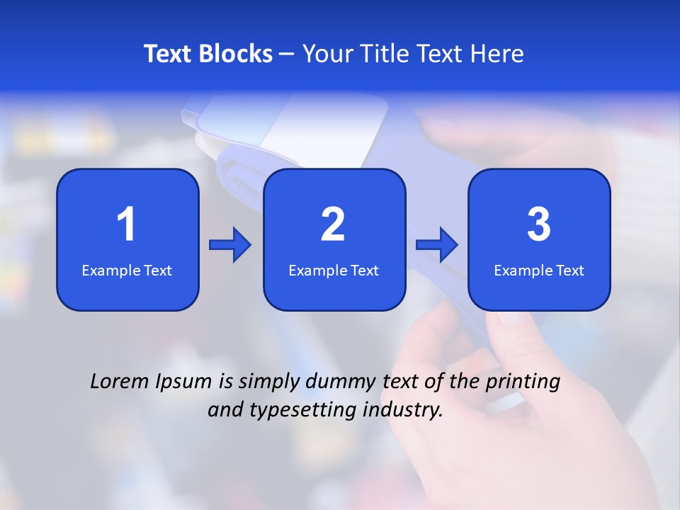In Shop Hands Hold Socks With Space For Text PowerPoint Template