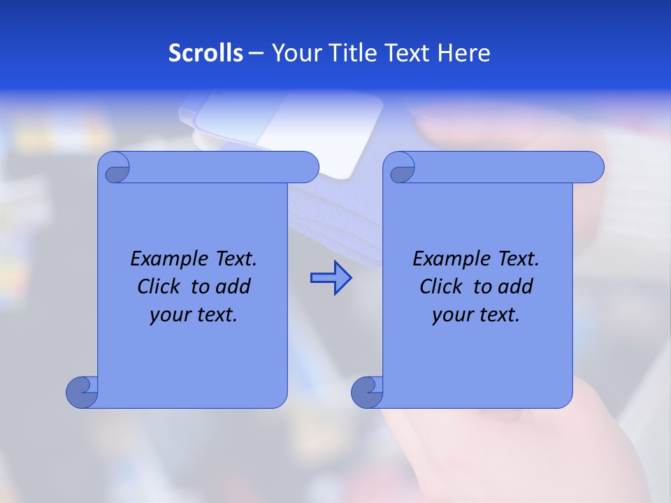 In Shop Hands Hold Socks With Space For Text PowerPoint Template