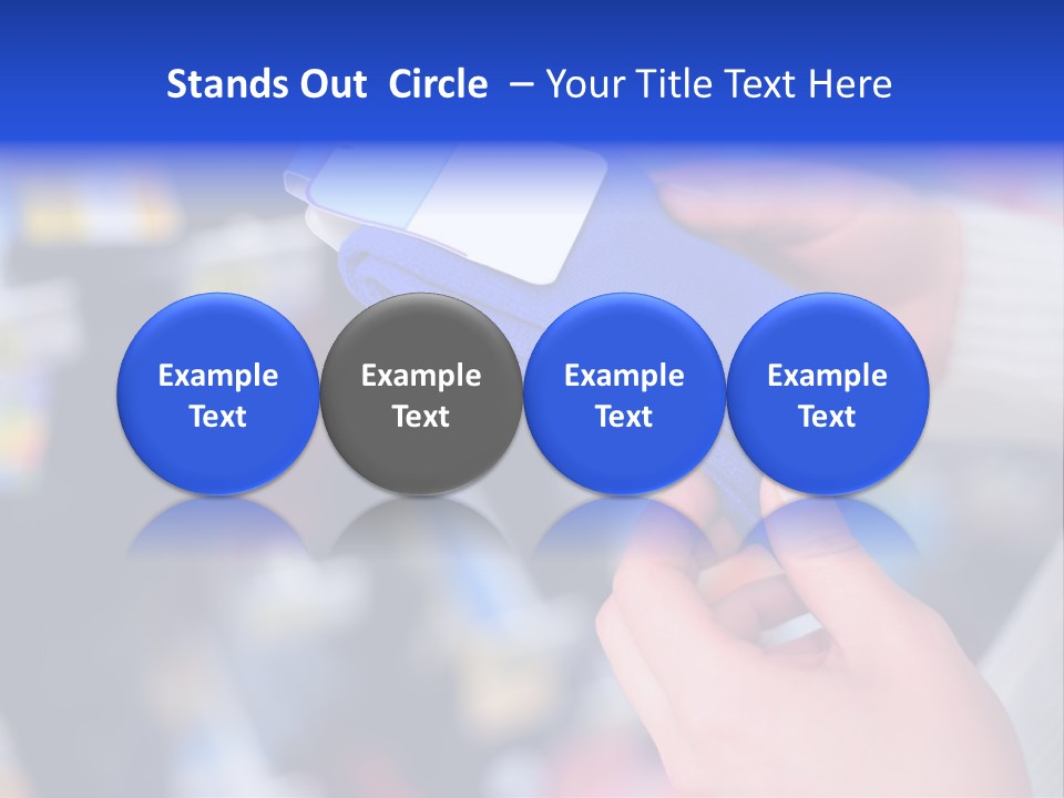 In Shop Hands Hold Socks With Space For Text PowerPoint Template