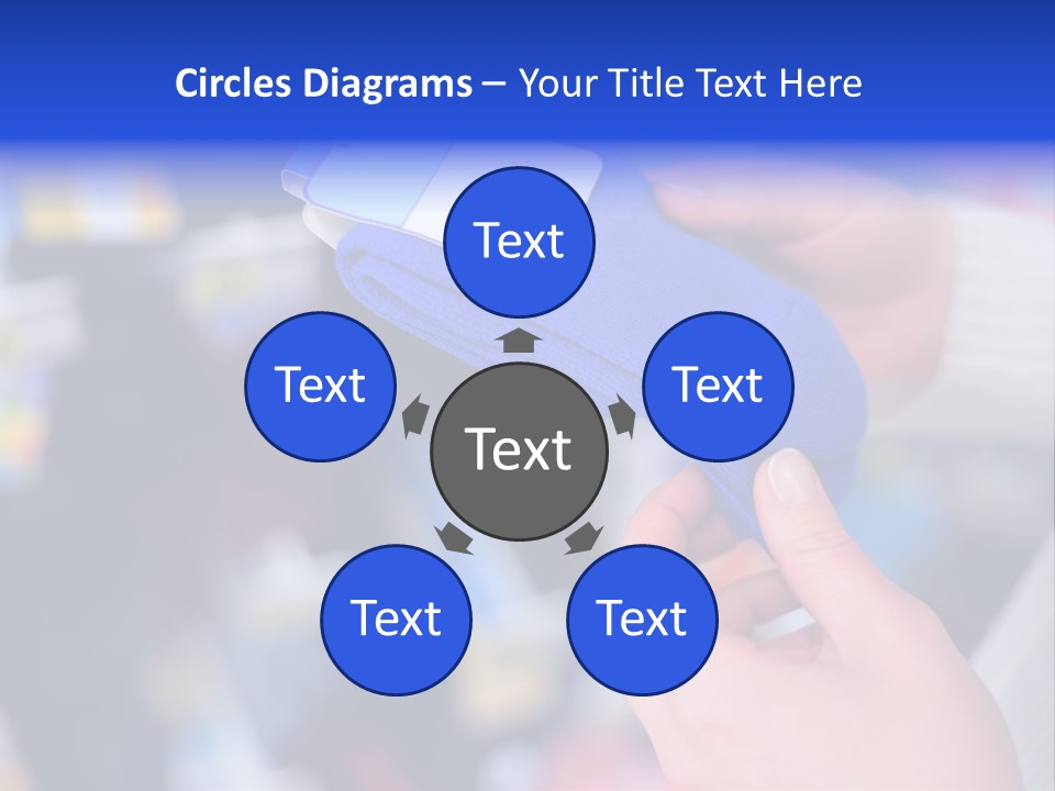 In Shop Hands Hold Socks With Space For Text PowerPoint Template