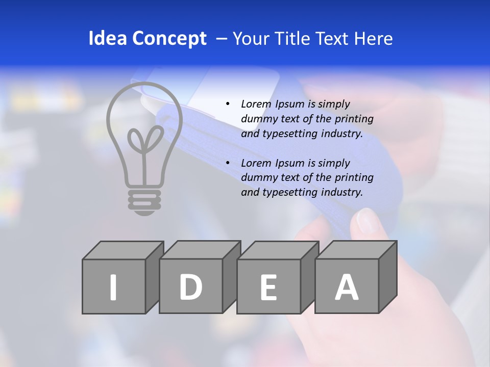 In Shop Hands Hold Socks With Space For Text PowerPoint Template