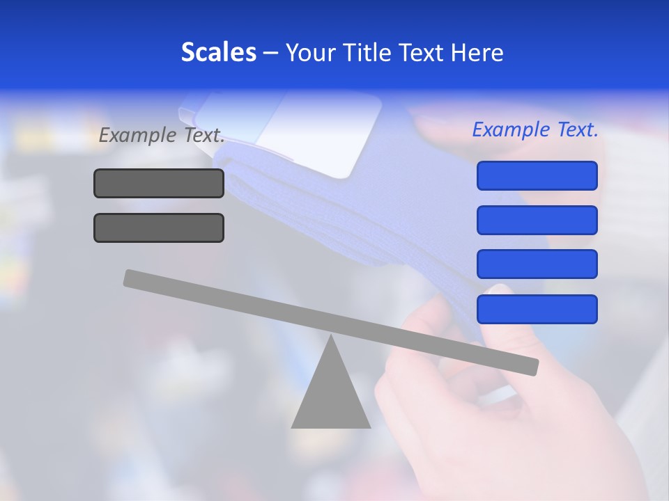 In Shop Hands Hold Socks With Space For Text PowerPoint Template