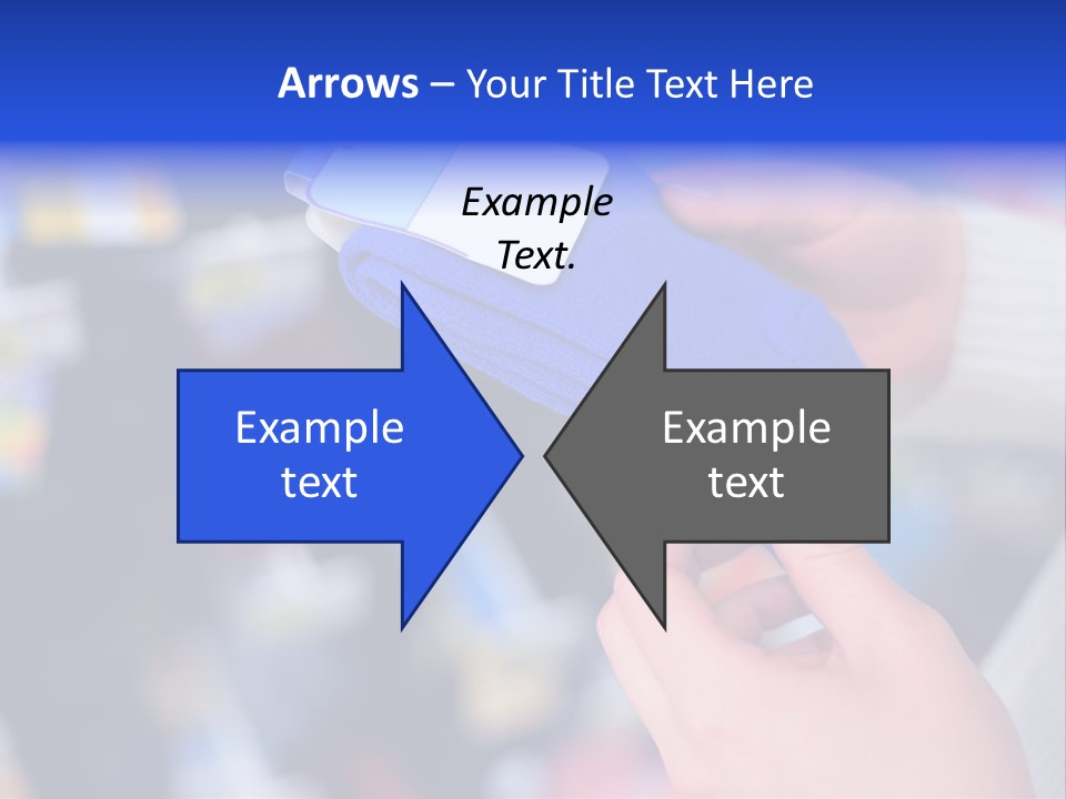 In Shop Hands Hold Socks With Space For Text PowerPoint Template